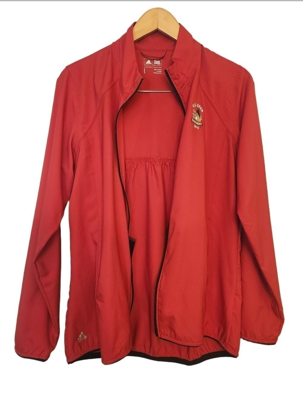Adidas 2016 U.S. Open Oakmont Golf Jacket - Women's Red Full-Zip Climalite Sz: L - Picture 9 of 14